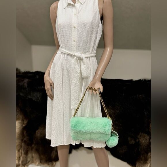 Handmade Real Rex Rabbit Fur Wristlet/Crossbody/Shoulder Bag Includes Free Gift - Picture 7 of 16